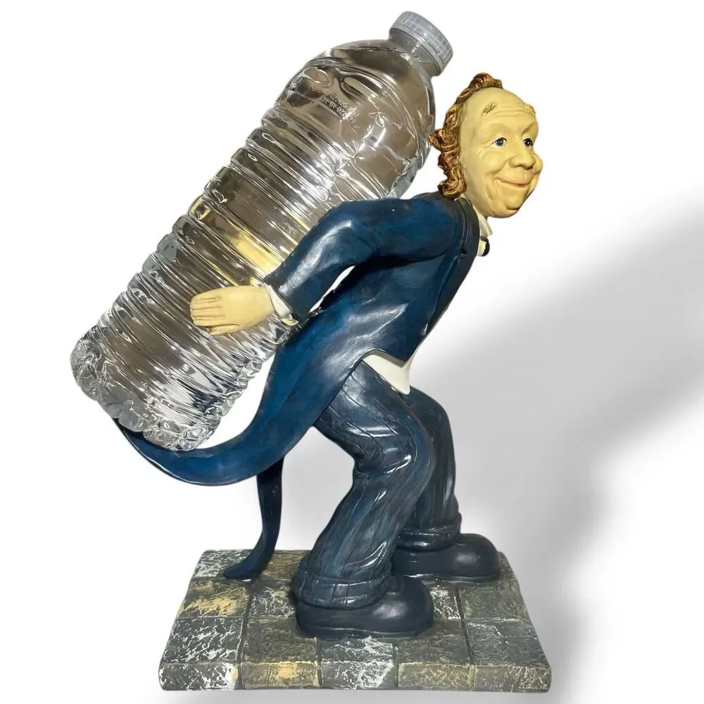 RARE Vintage Servant Waiter Figurine Wine Bottle Holder Stand Ceramic Statue
